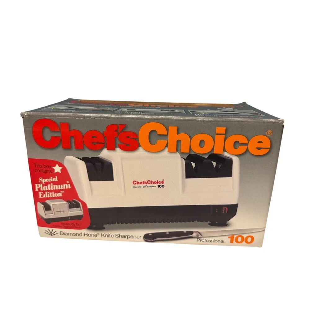 Chefs Choice Professional 100 Diamond Hone Electric Knife Sharpener Platinum 100